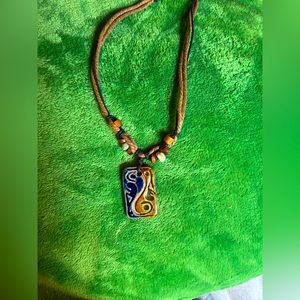 Boho Tile Art Necklace